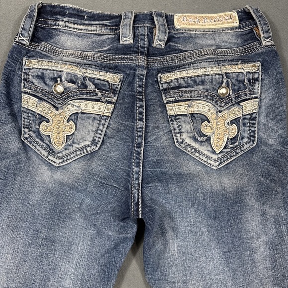 Rock Revival Denim - Rock Revival Arjean Easy Ankle Skinny Jeans Buckle Womens 28 Stretch RHINESTONE